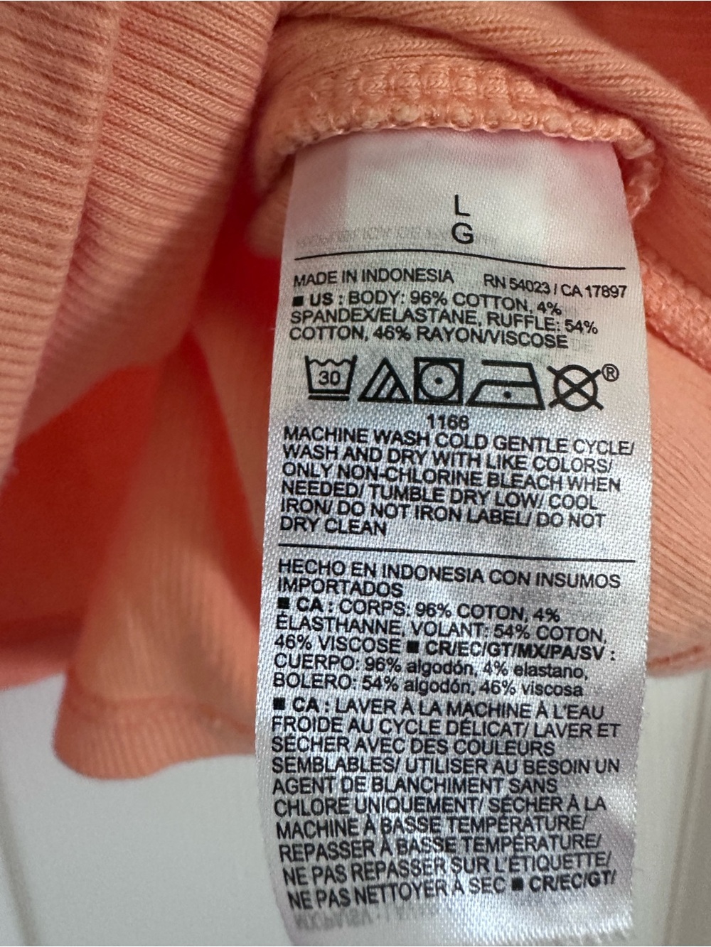 Old Navy Peach Ruffle-Sleeve Ribbed Tank - Picture 2 of 5
